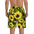 thumbnail image 3 of Bixox Men's Sunflowers In Vintage printing Casual Classic Fit Short Summer Beach Shorts, 3 of 6