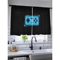 thumbnail image 5 of Game Handle Sheer Curtains 2 Panels Set Retro Blue Cartoon Game Console Lihgt Filtering Rod Pocket Voile Drape, Semi Sheer Window Curtains for Bedroom Living Room, 52"x54", 5 of 5