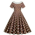 thumbnail image 1 of Uppada Robe de Thé Classique pour Femme à Manches Courtes Évasée Cocktail Robes de Fête Années 1950 Rétro Vintage à Pois Années 1950 Rockabilly Robe de Bal Midi Liquidation en Liquidation, 1 of 6