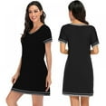 thumbnail image 6 of Womens Nightgowns Short Sleeve Nightshirt V Neck Sleep Shirt Comfy Nightdress S-XXL, 6 of 7