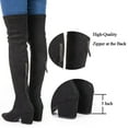 thumbnail image 2 of Women Boots Over Knee Long Boots Fashion Boots Heels Autumn Quality Suede Comfort Square Heels Black 3 in Heel, 2 of 7