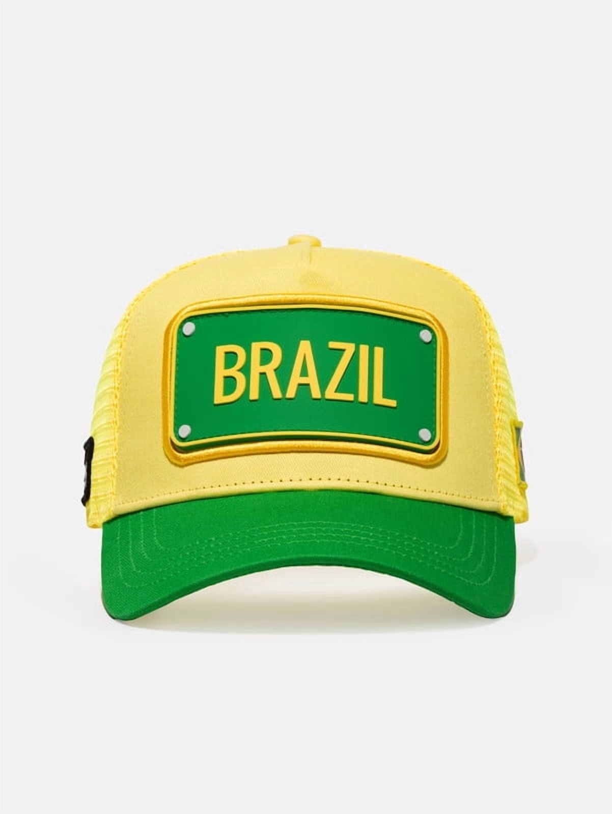 FIFA World Cup 2026 Rubber Country Patch Trucker Soccer Cap - Brazil