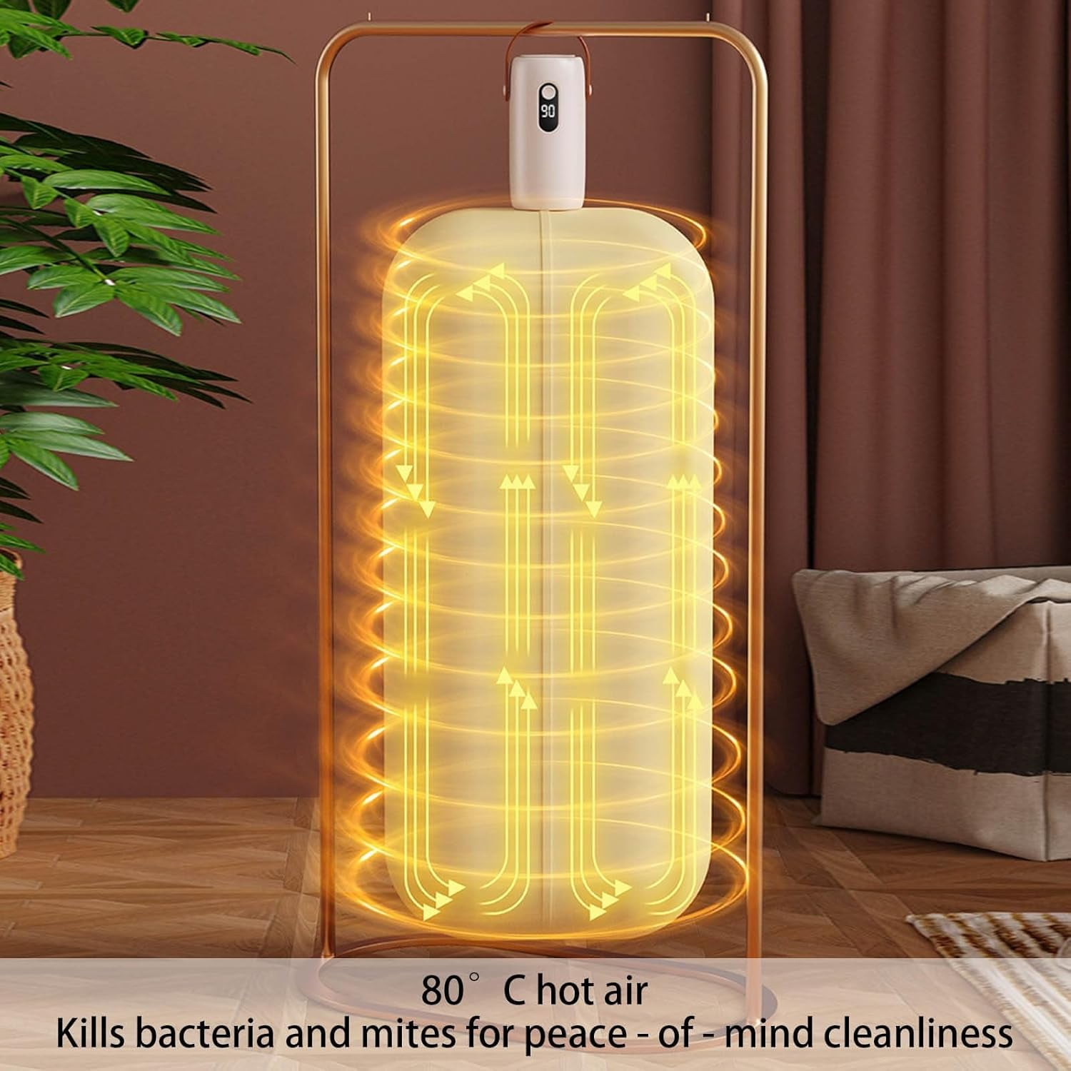 Portable Hanging Clothes Dryer, Mini Foldable Fast-Drying Machine with Dry Bag & Hook, Quiet Compact Dryer for Travel, Home, Apartment, RV, Dorm & Hotel