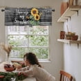 thumbnail image 5 of Yellow Sunflower Valances for Windows Farmhouse Kitchen Curtains Valances Rod Pocket Valance Curtains for Kitchen Windows Butterfly Sunshine Black Farmhouse Wood Window Valances for Bathroom 54"x18", 5 of 6