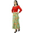 thumbnail image 6 of Bimba Women Long Retro Floral Maxi Dress With Belt Long Sleeve Dresses, 6 of 9