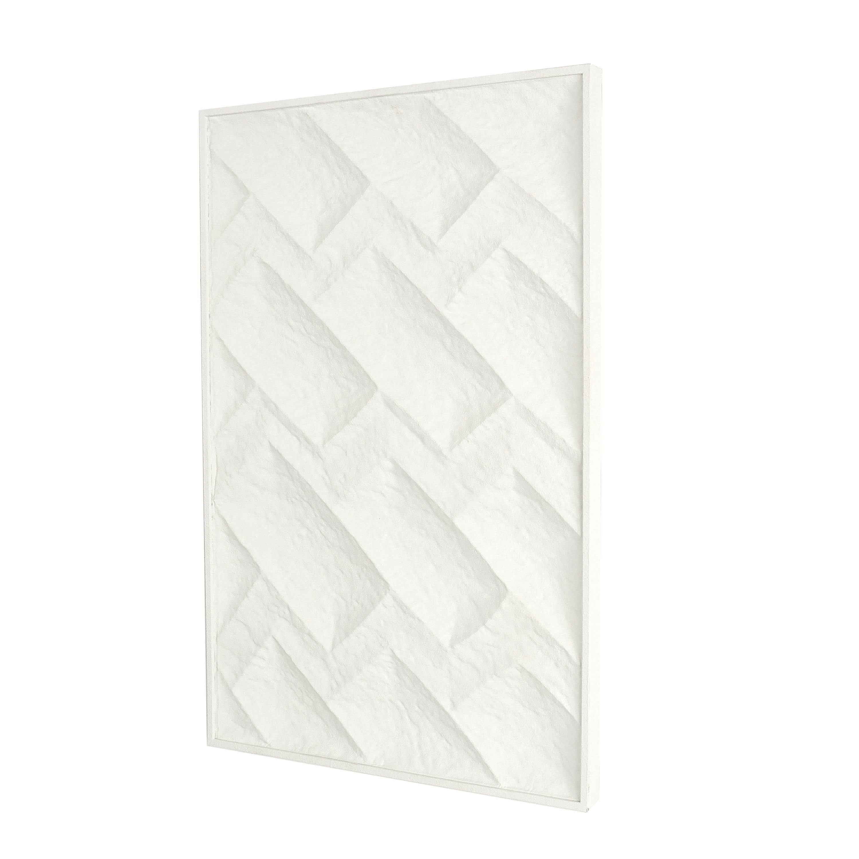 DecMode White Metal Dimensional Geometric Wall Decor