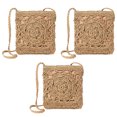 thumbnail image 1 of Bolso bandolera de paja, bolso tejido para mujer, cartera de mimbre de playa de verano, 1 of 5