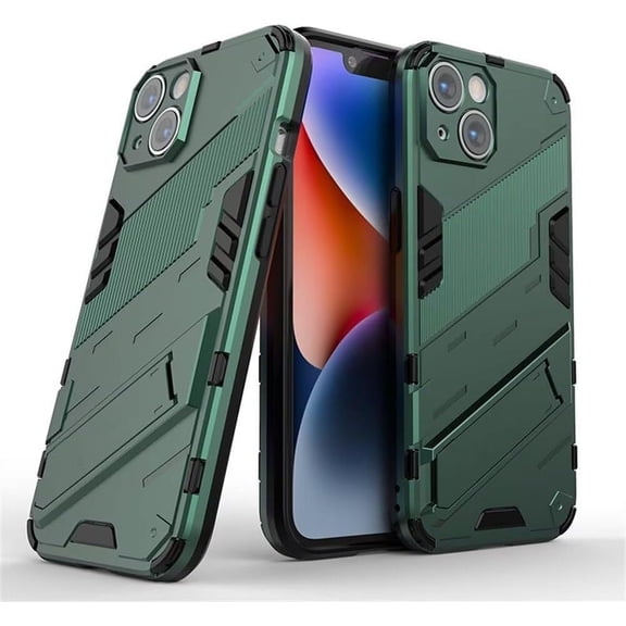 Case for iPhone 14 Plus,Military Protection [Built-in Kickstand] Dual-Layer Heavy Duty TPU PC Shockproof Antiskid Thermolysis Phone Case for iPhone 14 Plus,6.7 Inch 2022 (Green)
