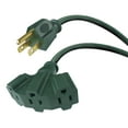 Hyper Tough 25FT 16AWG 3 Prong Green Triple Outlet Outdoor Extension