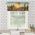 thumbnail image 3 of Boho Western Valance Rod Pocket Window Curtain for Kitchen Southwestern Mountain Cactus Floral Tropical Plant Window Valance for Bedroom Bathroom Living Room Dining Room 54 by 18 in, 1 Panel, 3 of 6