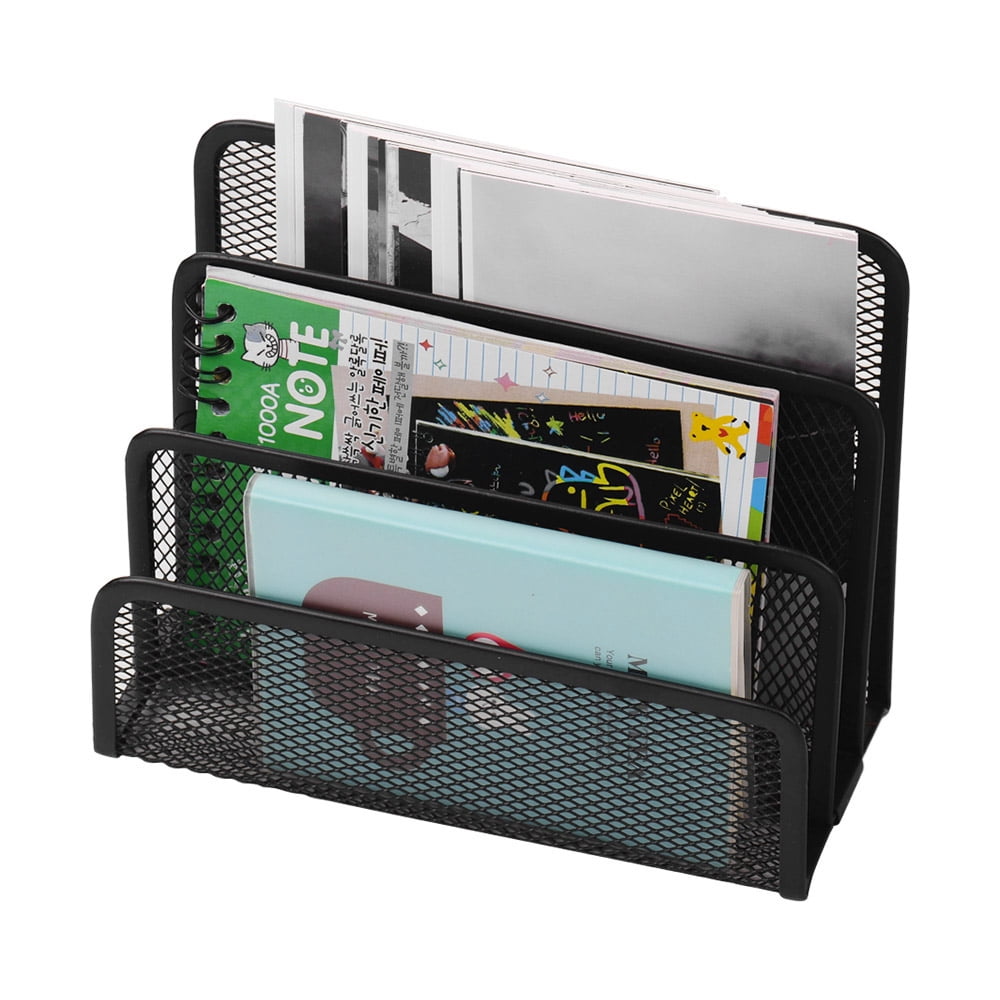 Metal Mesh Desk Mail File Organizer Practical Letter Sorter Document Filing Storage for Home