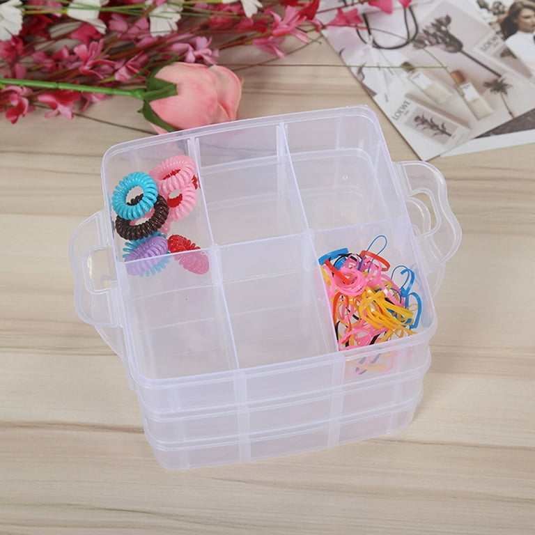 Jewelry Tool Box Storage Buttons Holder Beads Box, Size: As described, Clear