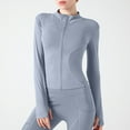 thumbnail image 3 of Workout Tops,Women's Yoga Activewear Lightweight Zipper Front Sports Tops Long Sleeve Sports Cropped Tops,Athletic Running Jackets(Size:M), 3 of 8