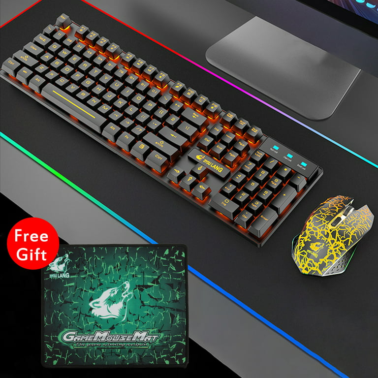  TECURS Wireless Keyboard Gaming- Light Up Keyboard Silent Ultra  Slim Full Size, LED Computer Rechargeable Backlit 2.4G Keyboard with  Multimedia Keys for Mac and Windows : Electronics