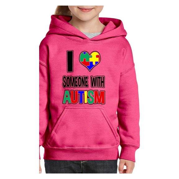MmF - Big Girls Hoodies and Sweatshirts, up to Big Girls Size 24 - I Love Someone With Autism