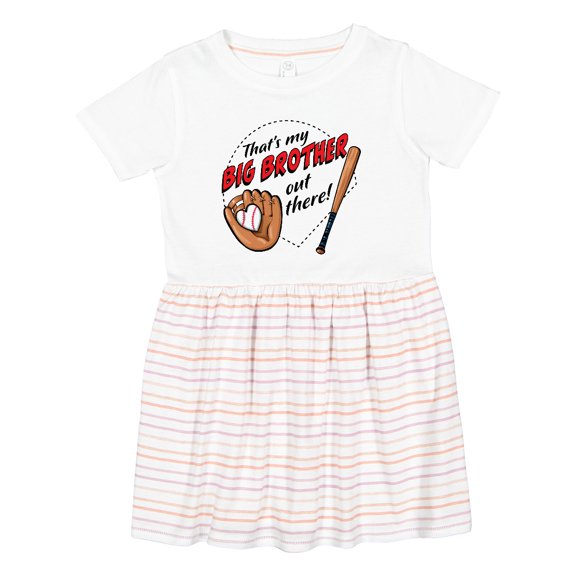 Inktastic That's My Big Brother out There- Baseball Girls Toddler Dress