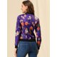 thumbnail image 5 of Cazadora bomber Floral Allegra K Morado oscuro S, 5 of 6