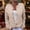 Beige, variant on Hueook Womens Winter Coat Women's Merry Christmas Cardigan Long Sleeve Hollowed Out Print Casual Jacket Beige S