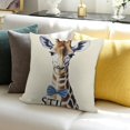 thumbnail image 3 of FCXZI Giraffe Throw Pillow Cover 100% Linen for Home Sofa Couch 20x20in, 3 of 5