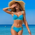 thumbnail image 5 of Hipattires Womens Bathing Suits Sky Blue 2 Piece Bikini Sets Comfortable Beach Graphic Swimwear Swimsuits, 5 of 6