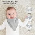thumbnail image 5 of Muslin Baby Drool Bibs 6Pack Soft Triangular Adjustable Baby Bandana Bibs for Unisex Baby Girls & Boys, 5 of 6