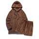 thumbnail image 4 of Ceisia Men's Loose Fit Fleece Hooded Long-Sleeve Top & Shorts Set | Casual Warm Two-Piece Outfit Gifts, 4 of 9