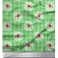 thumbnail image 1 of Soimoi Cotton Cambric Fabric Check & Floral Artistic Printed Craft Fabric by the Yard 42 Inch Wide, 1 of 1