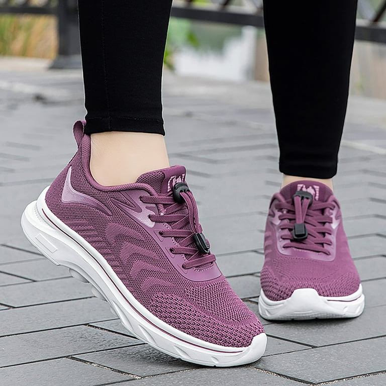 GHSOHS Womens Sneakers Plus Size Sports Shoes for Women Bowling Shoes White Sneakers New Flying Weaving Mesh Breathable Women s Shoes Round Head Low Top Soft Bottom Sneakers Casual Shoes Size 38