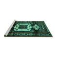 thumbnail image 2 of Ahgly Company Machine Washable Indoor Round Persian Turquoise Blue Traditional Area Rugs, 6' Round, 2 of 4