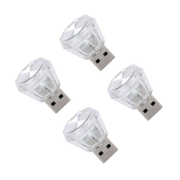 Speravity 4 piezas Mini USB Car Ambient Plug Play Light Iluminación interior Sin cables Atmósferas Luz Accesorios para automóviles Type3 NO3
