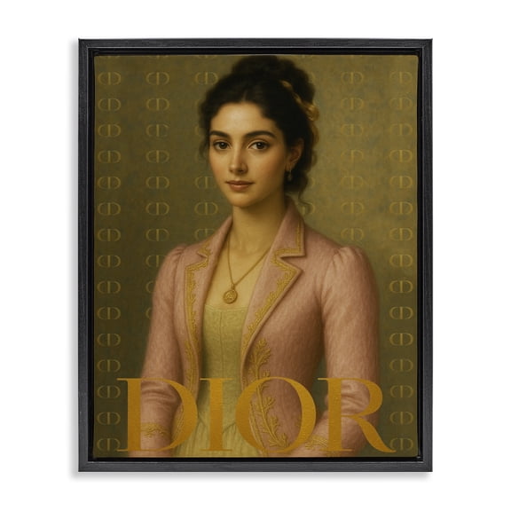 Stupell Industries Iconic Gentlewoman Fashion Black Framed Floater Canvas Wall Art, design by Grotto Studios