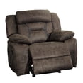 thumbnail image 2 of Mady 39 Inch Manual Glider Recliner Chair- Brown Microfiber- Solid Wood, 2 of 6
