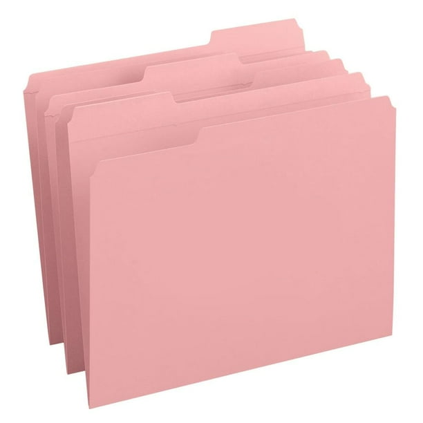 Carpeta para archivos Smead, con lengüeta reforzada de 1/3, tamaño carta, color rosa