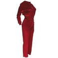 thumbnail image 4 of Pisexur Womens Velour Tracksuit Two Piece Outfits for Women Long Sleeve Hooded Zip Crop Tops Flared Pants Set, 4 of 8