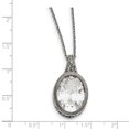 thumbnail image 3 of Collier Ovale en Cristal en Acier Inoxydable 18 Po, 3 of 3