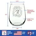 thumbnail image 4 of Bevvee Stemless Wine Glass 17 oz Cheers 2 Years Anniversary Gifts Wine Glasses, 4 of 4