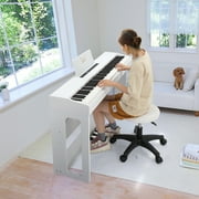 OverPatio 88 Keys Electric Digital Piano, Full Weighted Keyboards with Digital Music for All Experience Levels, White