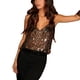 thumbnail image 1 of Tops de Verano de las Mujeres con Lentejuelas con Cuentas de Cuello en V, Blusa Glamorosa para el Uso de la Fecha de la Fiesta, 1 of 6