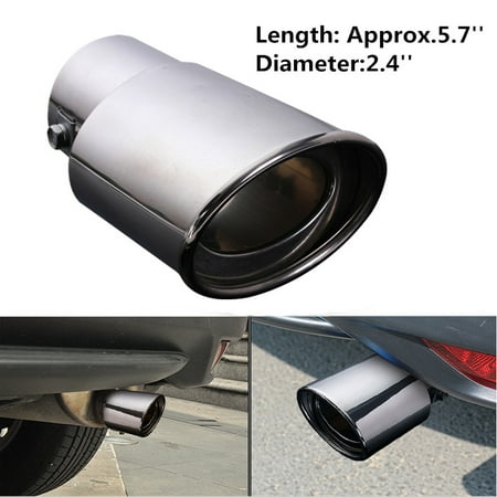 Universal Chrome Stainless Steel Auto Car Round Exhaust Muffler Tip Straight Pipe Fit Diameter 1.5