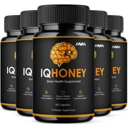 (5 Pack) IQHoney Brain Health Formula, IQ Honey Capsules (300 Capsules)