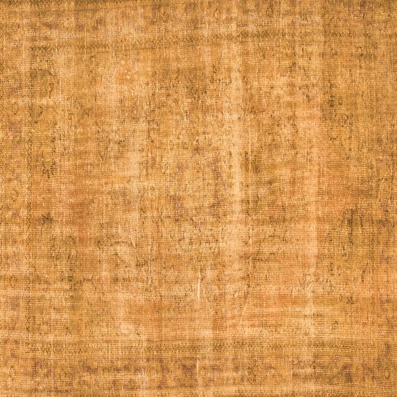 Ahgly Company Indoor Square Abstract Orange Contemporary Area Rugs, 8' Square
