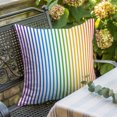 thumbnail image 3 of Throw Pillow Covers 20x20 Inch, Thin Rainbow Striped Decorative Pillow Cases for Couch Sofa Bed, Farmhouse Modern Stripes Cotton Linen Square Home Decor Pillowcases with Hidden Zipper, 3 of 9