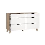 Tvilim Ikast Jackson Hickory/White 6 Drawer Double Dresser