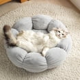 thumbnail image 2 of PureCasa Floral Shaped Comfort Soft Dog Cat Bed for Fall Winter, Resilient Plush Fluffy Pet Bed Kennel, Modern Home Decor Cushion Sleeping Pad for Small Cats Dogs, Round, 1 Pack, 16"x16", C, 2 of 5