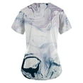 thumbnail image 3 of EHTMSAK Nurse Top with Pocket Floral Short Sleeve Nurse Uniform V Neck Tunic Pockets T Shirt Blouse Light Purple 4X, 3 of 3