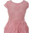 thumbnail image 4 of Flower Girl Dress Curly V-Neck Rose Embroidery AllOver for Little Girl Rose 6 JKS.2066, 4 of 4
