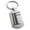 Silver, variant on Stainless Steel Letter F Initial Metro Retro Monogram Engraved Dog Tag Keychain Keyring