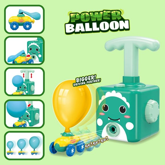 Christmas Powered Balloon-car Santa Claus Pneumatic Powered Car Inertial Power Ball Car Children‘s Toy Multi-color