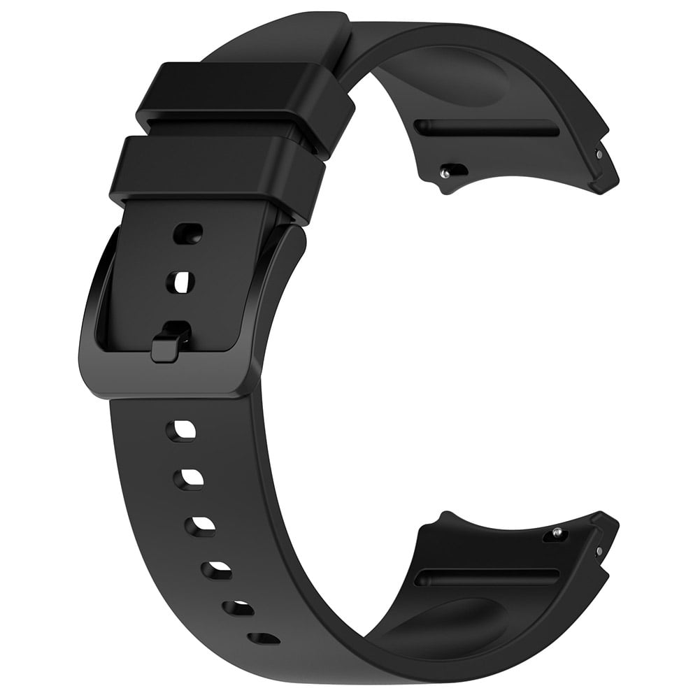 20mm Silicone Sport Watch Band for Samsung Galaxy Watch 6/5/4/3, Adjustable Replacement Wrist Strap, Compatible with Watch 6 Classic/5 Pro/4 Classic (Black)