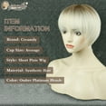 Creamily Short Wigs for Women Straight Platinum Blonde Wig Synthetic